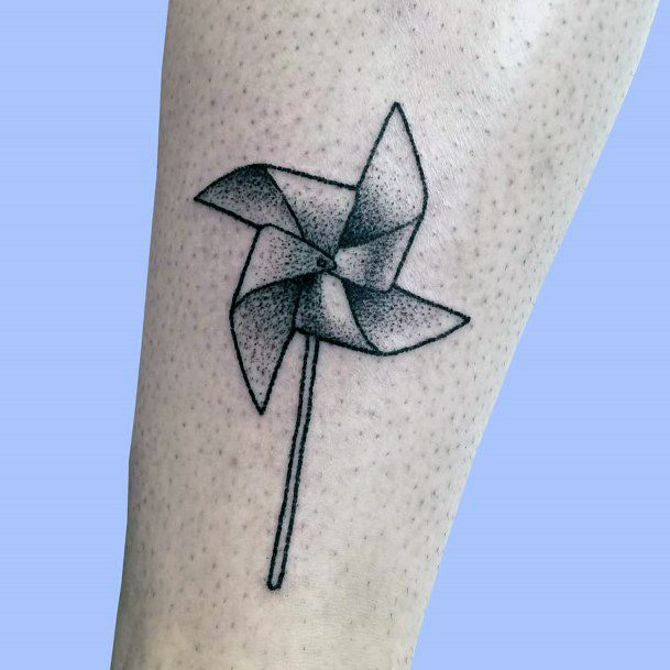 Girl With Darling Pin Wheel Tattoo Design