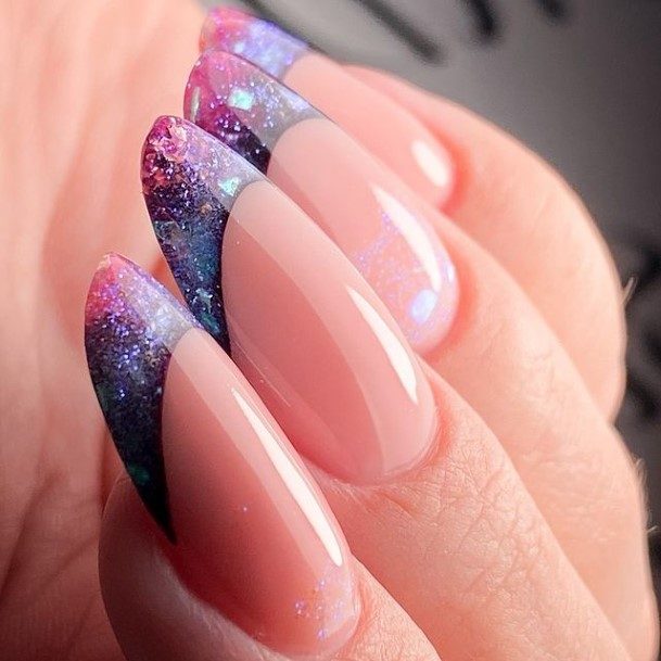 Girl With Darling Pink Ombre Nail Design