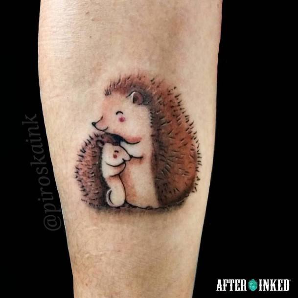 Girl With Darling Porcupine Tattoo Design