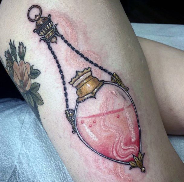 Girl With Darling Potion Tattoo Design