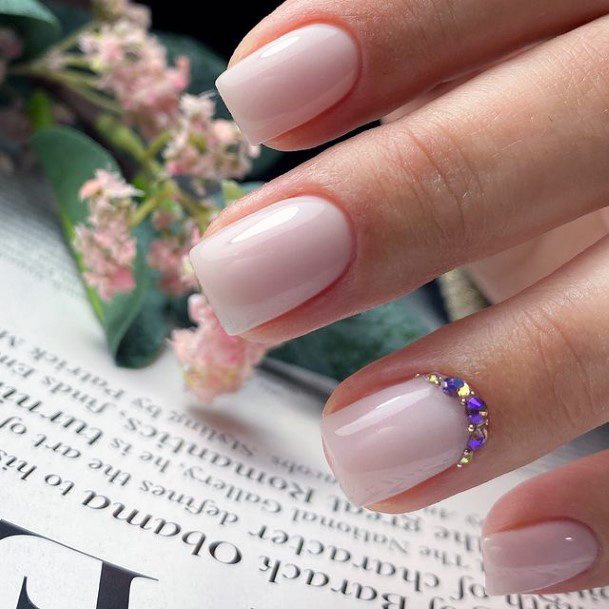 Girl With Darling Purple Dress Nail Design