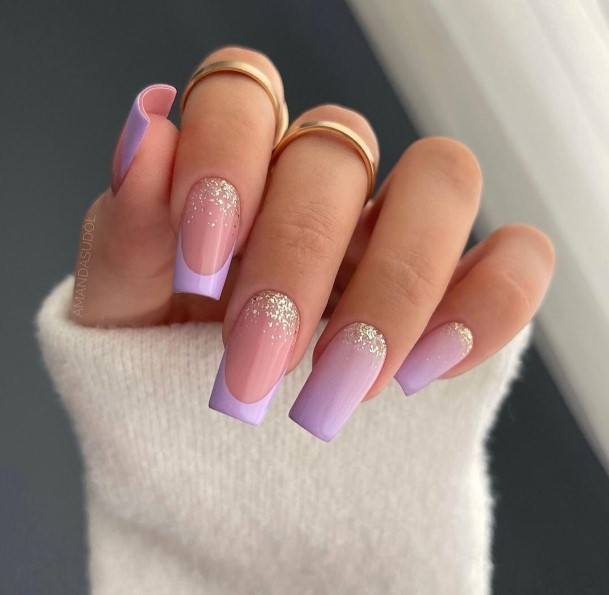 Girl With Darling Purple Nail Design