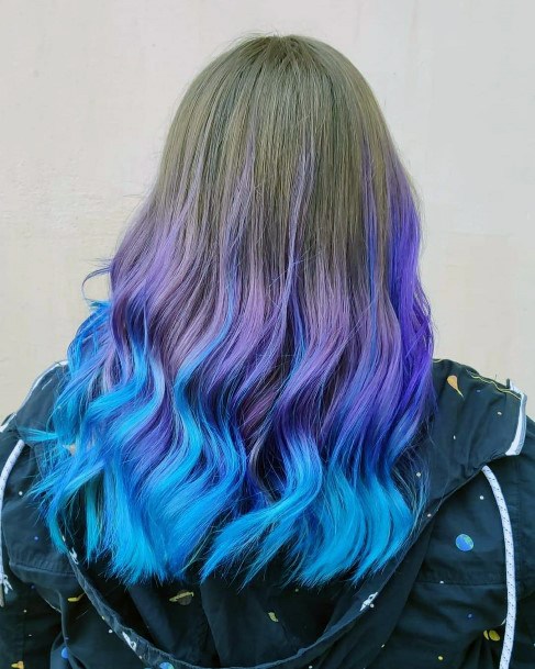 Girl With Darling Purple Ombre Hairstyles Design