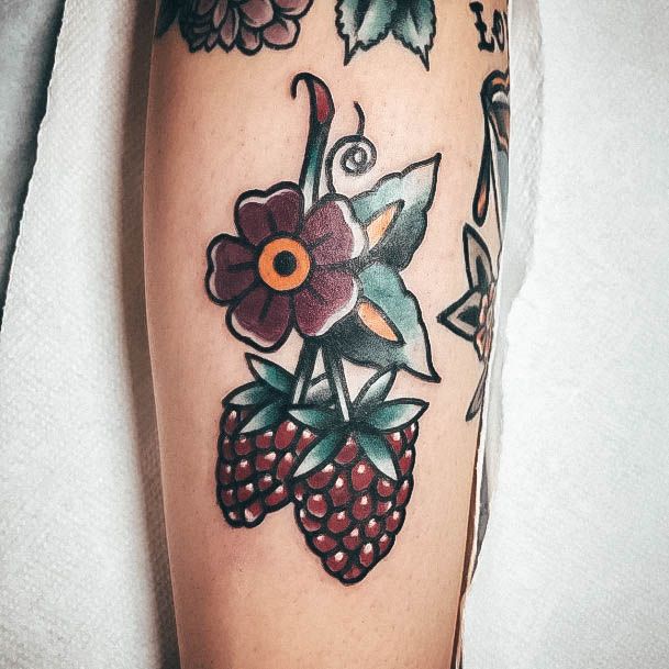 Girl With Darling Raspberry Tattoo Design