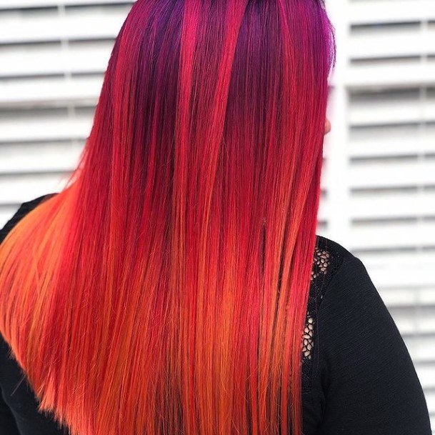 Girl With Darling Red Ombre Hairstyles Design