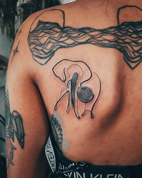 Girl With Darling Small Elephant Tattoo Design