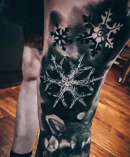 Girl With Darling Snowflake Tattoo Design