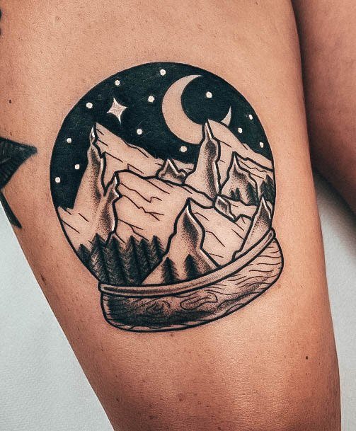 Girl With Darling Snowglobe Tattoo Design