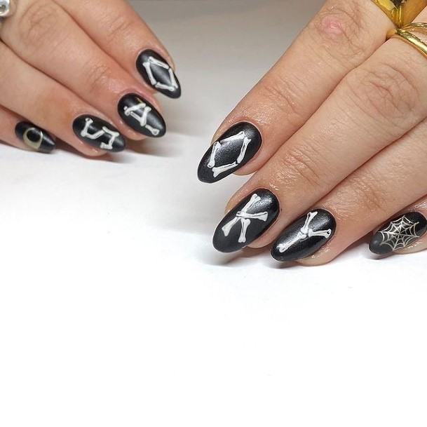 Girl With Darling Spooky Nail Design