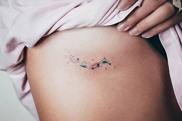 Girl With Darling Star Tattoo Design