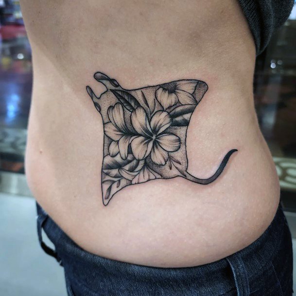 Girl With Darling Stingray Tattoo Design