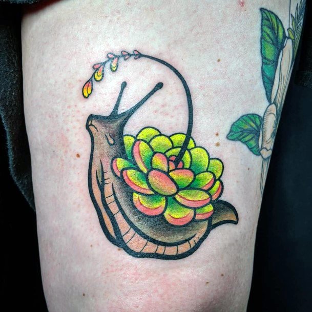 Girl With Darling Succulent Tattoo Design