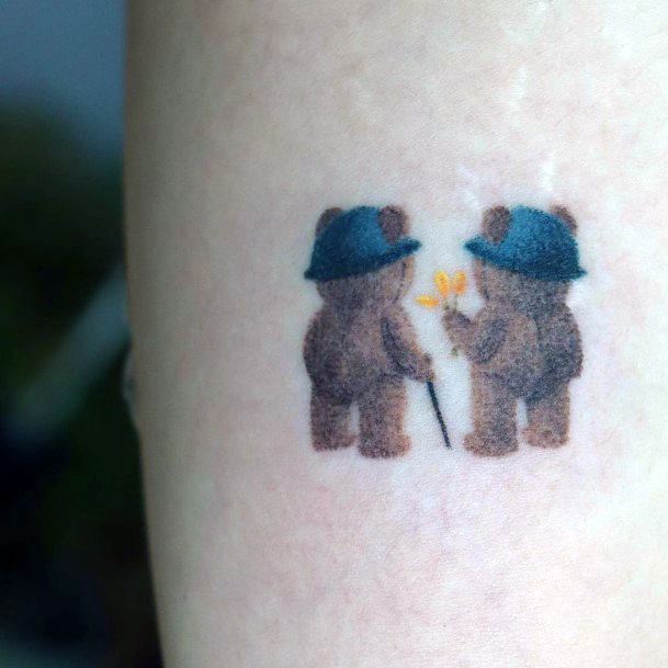 Girl With Darling Teddy Bear Tattoo Design