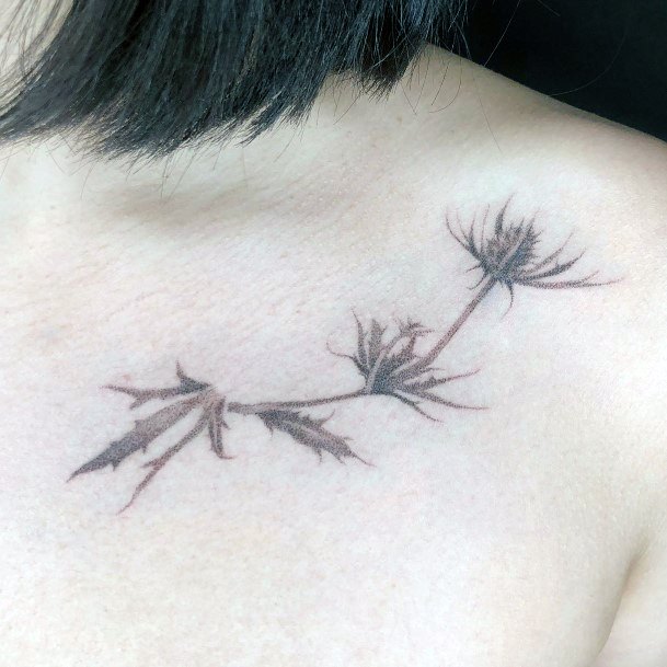 Girl With Darling Thistle Tattoo Design