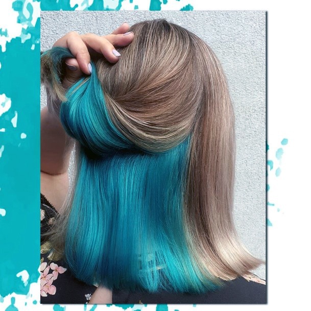 Girl With Darling Turquoise Hairstyles Design