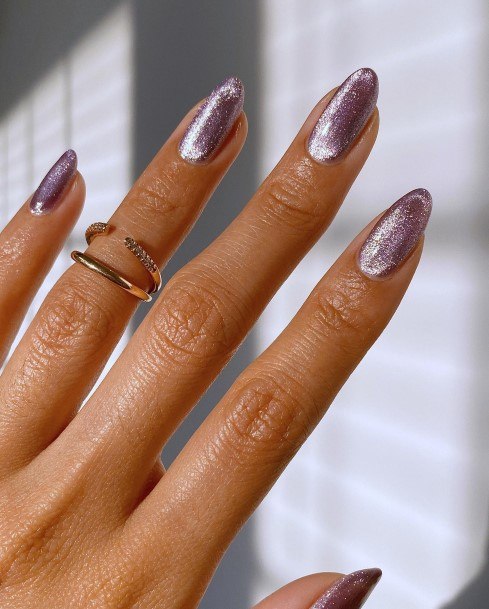 Girl With Darling Velvet Nail Design