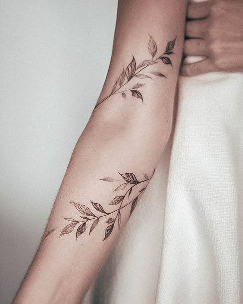 Girl With Darling Vine Tattoo Design