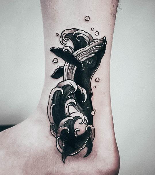 Girl With Darling Whale Tattoo Design