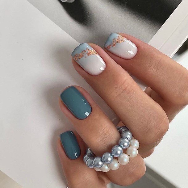 Girl With Darling White Ombre Nail Design