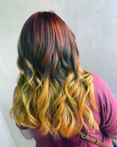 Girl With Darling Yellow Ombre Hairstyles Design