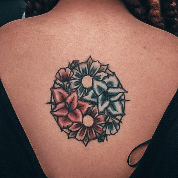 Girl With Darling Yin Yang Tattoo Design