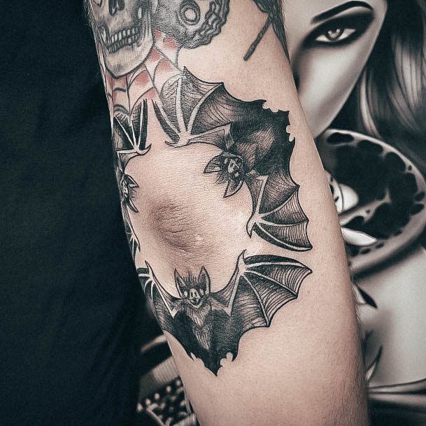 Girl With Feminine Bat Tattoo