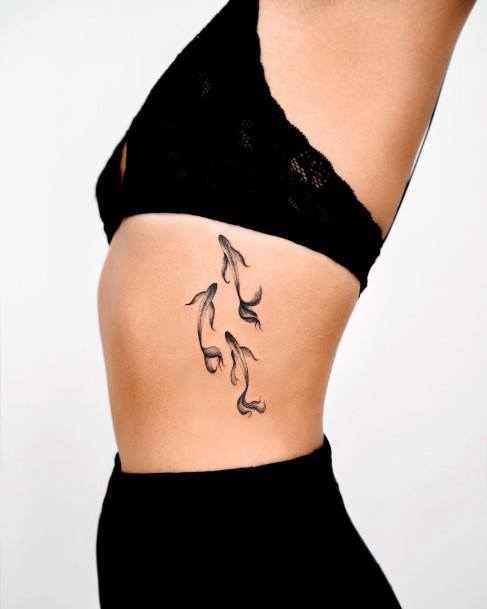 Girl With Feminine Betta Fish Tattoo