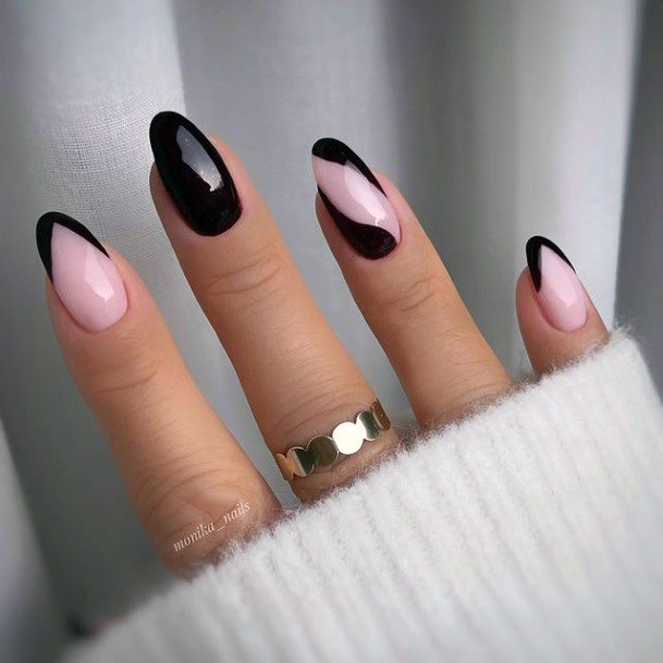 Girl With Feminine Black Dress Nail