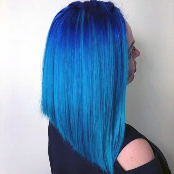 Girl With Feminine Blue Hairstyles