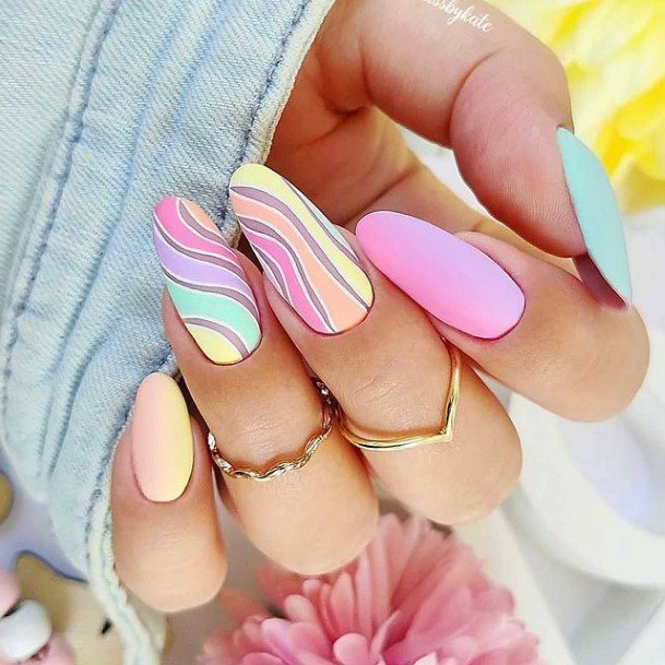 Girl With Feminine Brilliant Nail