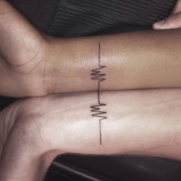 Girl With Feminine Brother Sister Tattoo