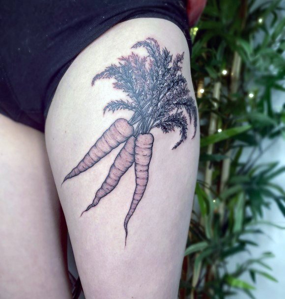 Girl With Feminine Carrot Tattoo