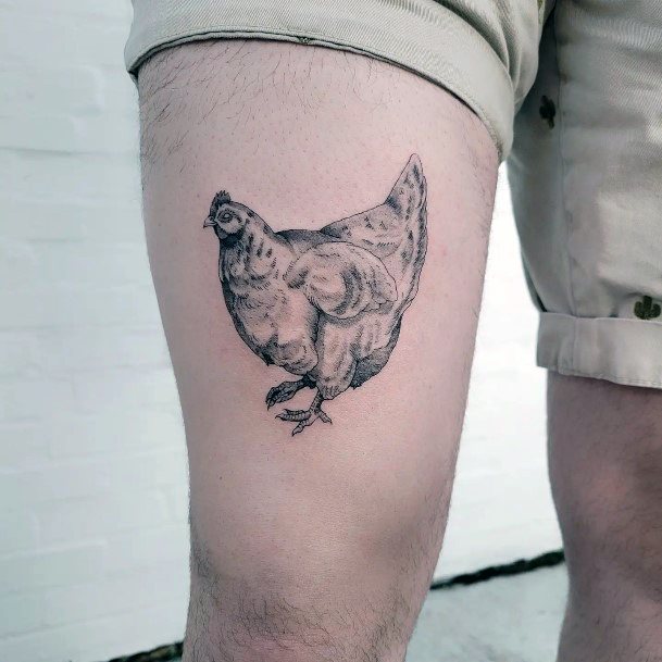 Girl With Feminine Chicken Tattoo