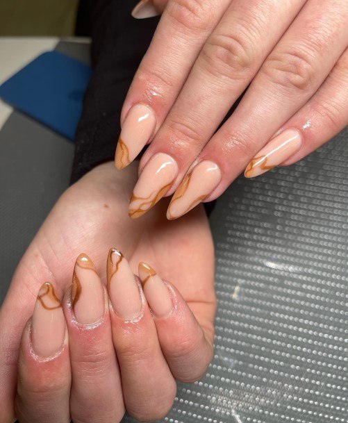 Girl With Feminine Coffee Nail