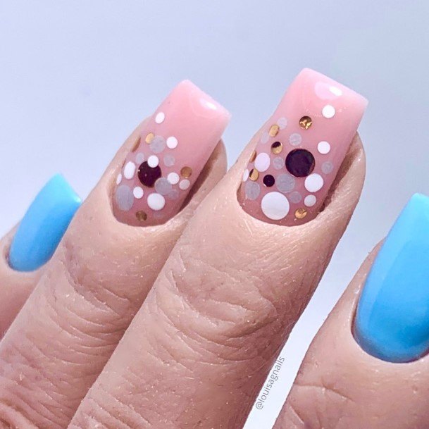 Girl With Feminine Confetti Nail