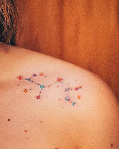 Girl With Feminine Constellation Tattoo