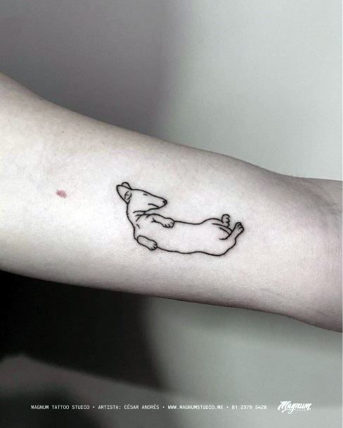 Girl With Feminine Dachshund Tattoo