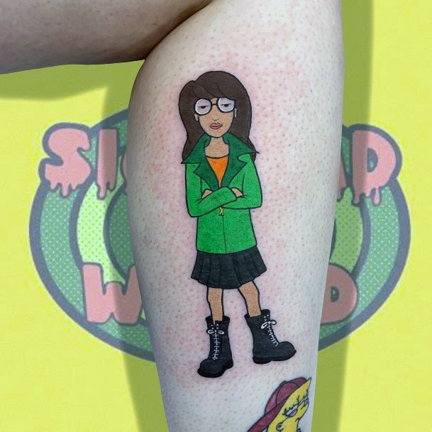 Girl With Feminine Daria Tattoo