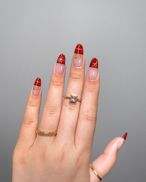 Girl With Feminine Deep Red Nail