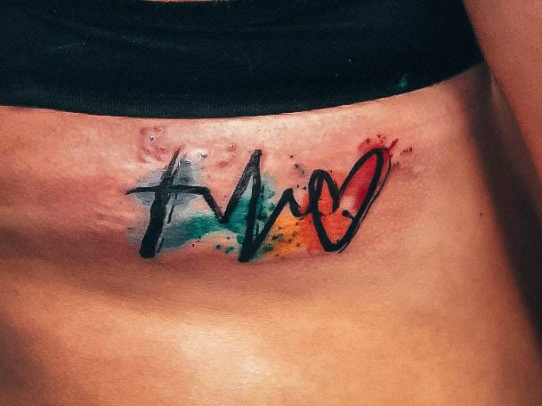 Girl With Feminine Faith Hope Love Tattoo