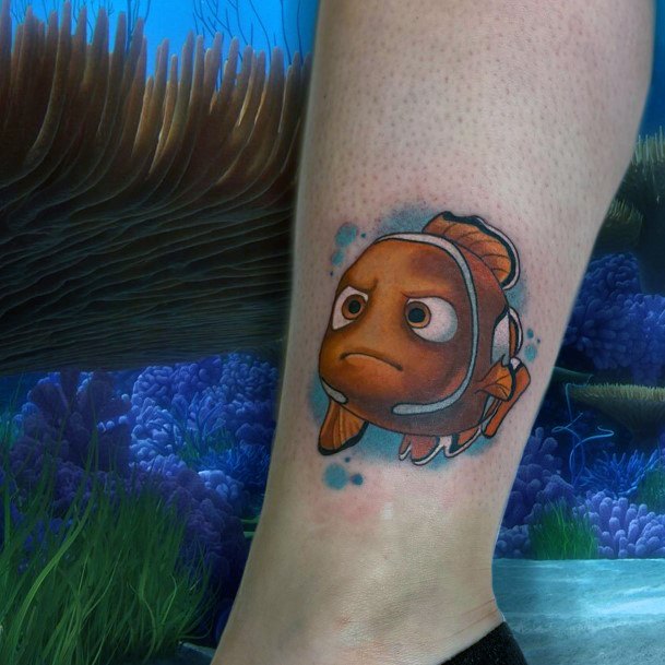 Girl With Feminine Finding Nemo Tattoo