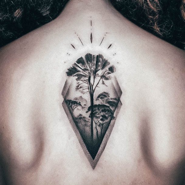 Girl With Feminine Forest Tattoo