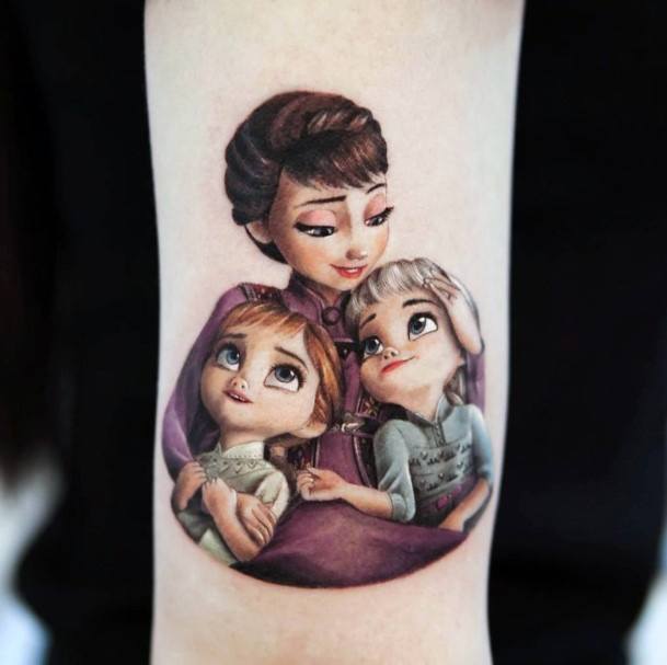 Girl With Feminine Frozen Tattoo