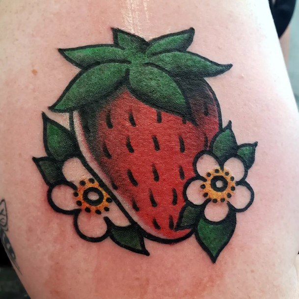 Girl With Feminine Fruit Tattoo