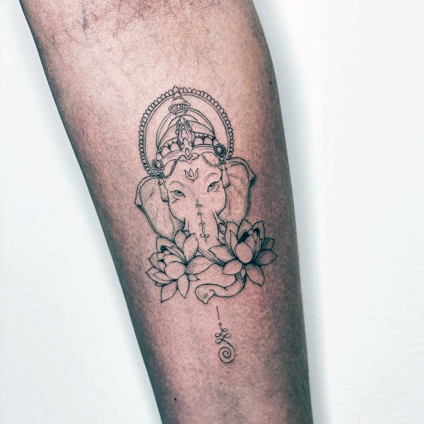 Girl With Feminine Ganesha Tattoo