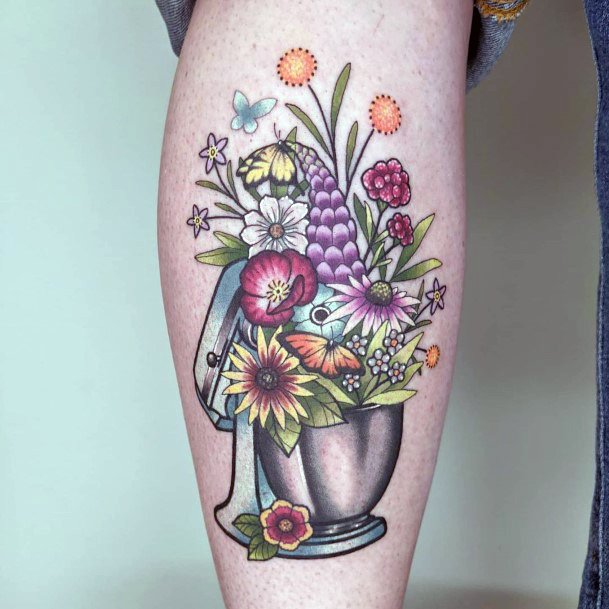 Girl With Feminine Gardening Tattoo