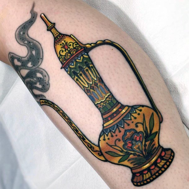 Girl With Feminine Genie Lamp Tattoo