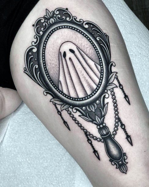 Girl With Feminine Ghost Tattoo