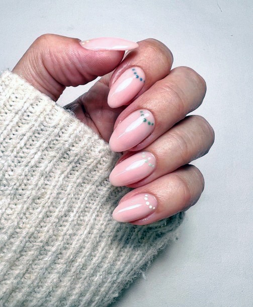 Girl With Feminine Half Moon Nail