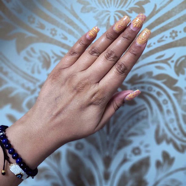 Girl With Feminine Henna Nail